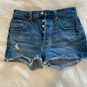 Levi’s 501 denim high waist shorts